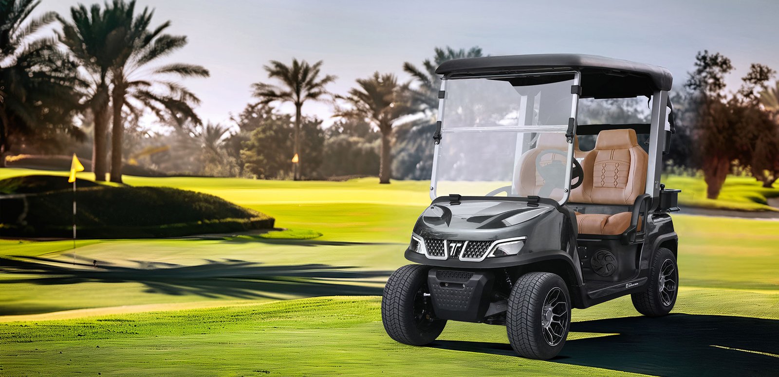 Golf cart on golf course